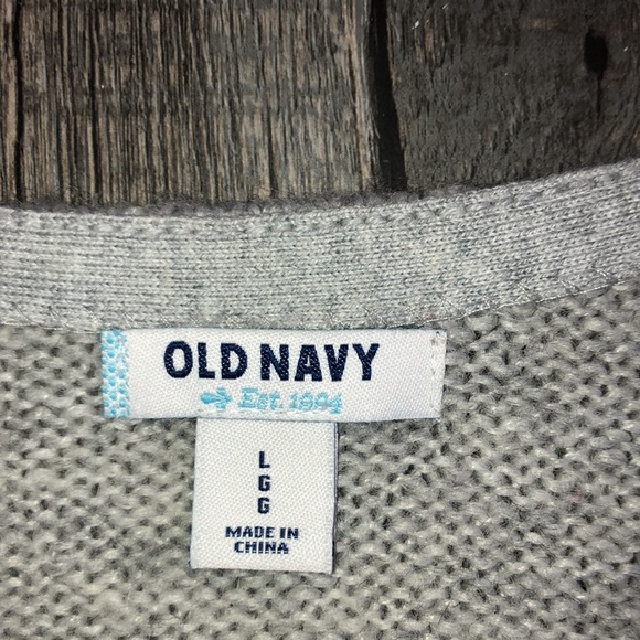 Old Navy comfy cardigan/ sweater.. light gray & soft tan sleeves - Picture 3 of 6